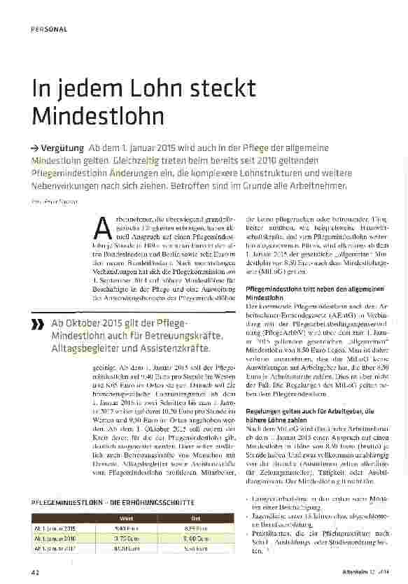 Vorschauseite 1: In jedem Lohn steckt Mindestlohn