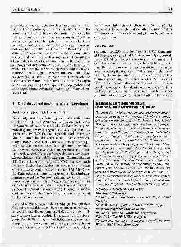 Vorschauseite 4: Aktuelle Entwicklungen im Bereich der Apothekenwerbung