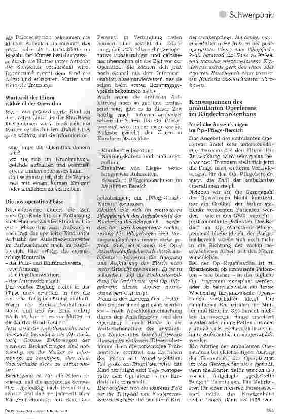 Vorschauseite 2: Ambulantes Operieren im Kinderkrankenhaus Anforderungen an die Pflege