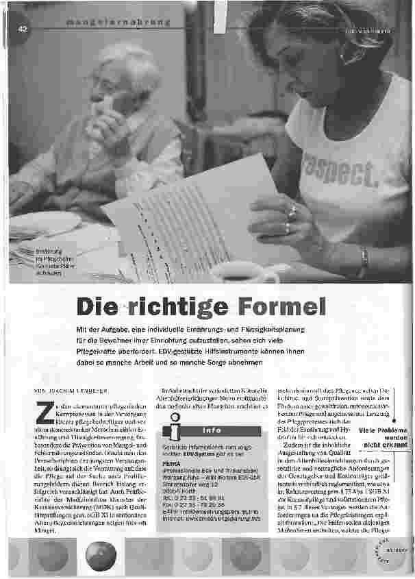 Vorschauseite 1: Die richtige Formel