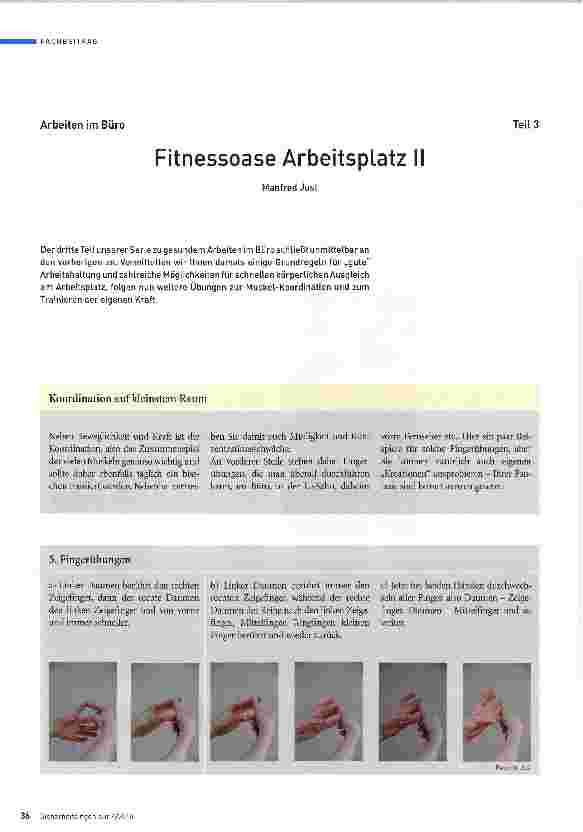 Vorschauseite 1: Arbeiten im Büro - Fitnessoase Arbeitsplatz
