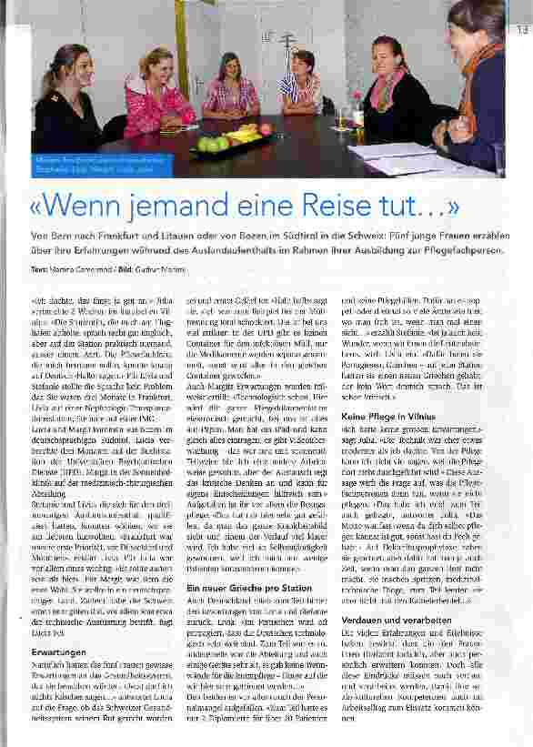 Vorschauseite 1: «Wenn jemand eine Reise tut...»