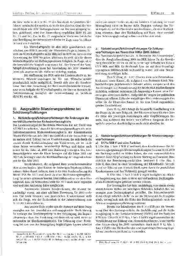 Vorschauseite 2: Prüfung der Jahresrechnung der Träger der gesetzlichen Krankenversicherung -ausgewählte Bilanzierungsprobleme