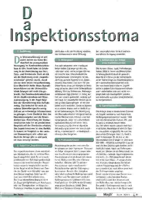 Vorschauseite 1: Das Inspektionsstoma