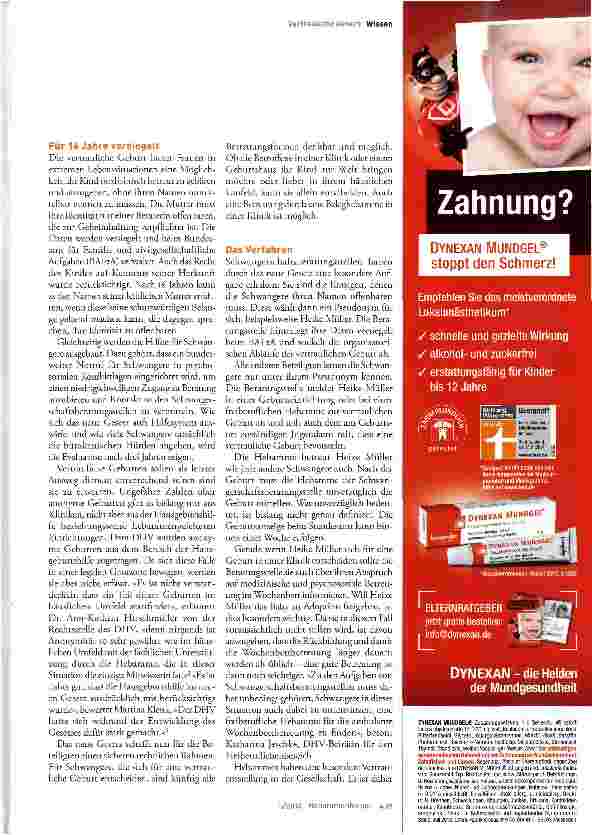 Vorschauseite 2: Vertrauliche Geburt - eine neue Aufgabe (auch) für Hebammen