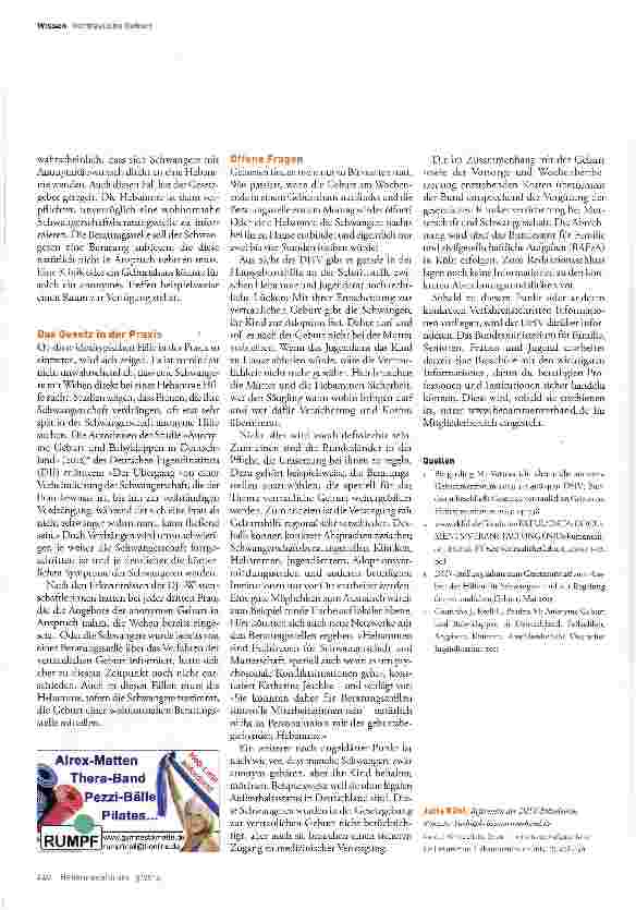 Vorschauseite 3: Vertrauliche Geburt - eine neue Aufgabe (auch) für Hebammen