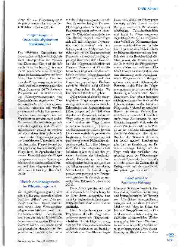 Vorschauseite 2: PFLEGEMANAGEMENT - DER VERSUCH EINER ERKLÄRUNG DES BEGRIFFS