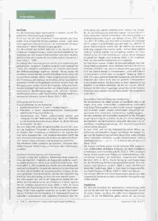 Vorschauseite 3: Interkulturelles Lernen in der Ergotherapie-AusbildungEine empirische Untersuchung zum Umgang von Schülern mit einemRefiexionskatalog