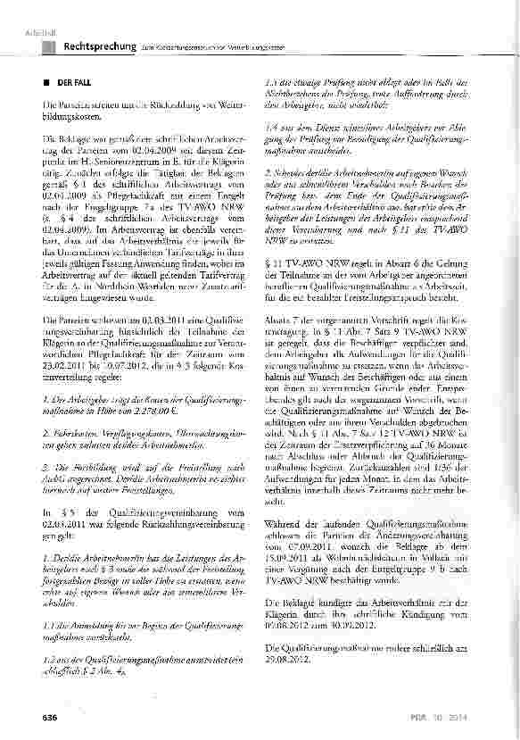 Vorschauseite 2: Zum Rückzahlungsanspruch von Weiterbildungskosten