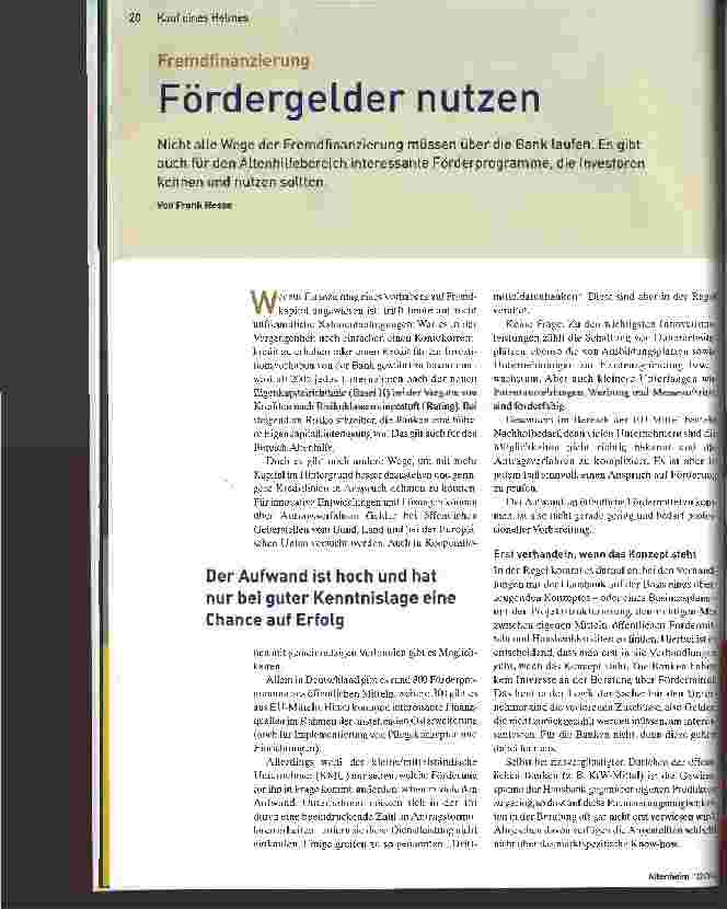 Vorschauseite 1: Fördergelder nutzen