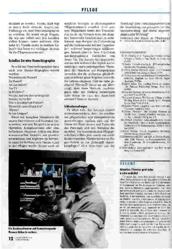 Vorschauseite 5: Achtung! Humor kann Ihrer Krankheit schaden Humor - ein mögliches Pflegekonzept