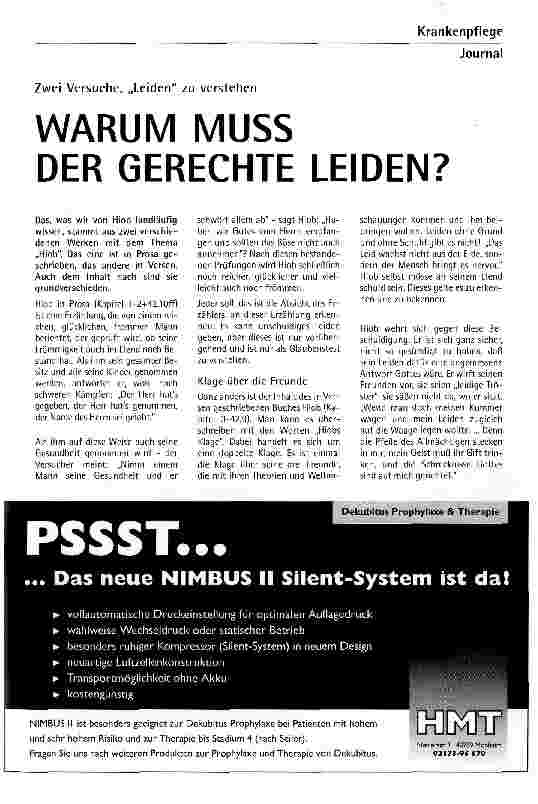 Vorschauseite 1: Warum muß der Gerechte leiden?