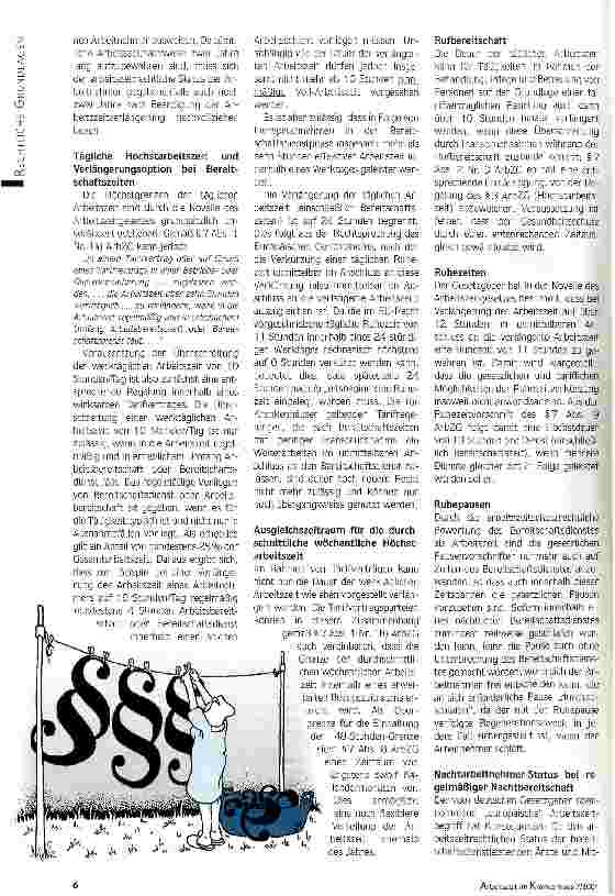 Vorschauseite 3: Das novellierte ArbeitszeitgesetzRechtliche Konsequenzen für die Krankenhaus-Praxis