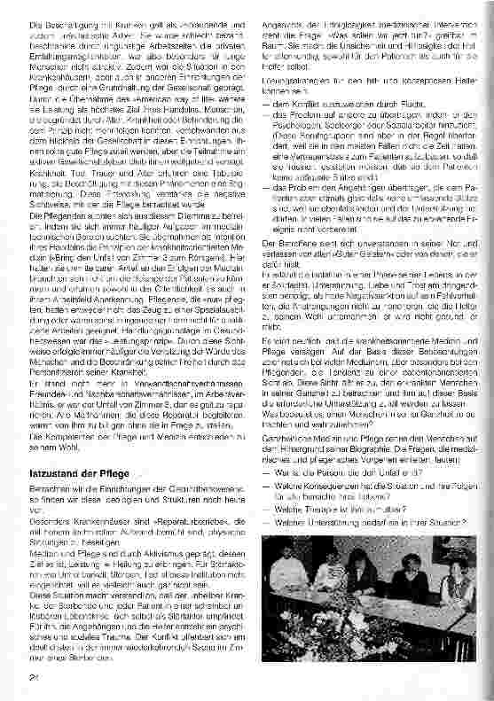 Vorschauseite 4: Ethik in der Pflege - Eigenverantwortung und/oder kulturelle Entbindung? Vortrag, Jahrestagung 14.4.94 (gekürzt)