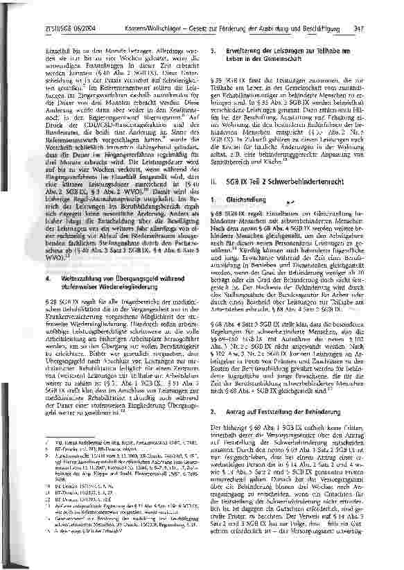 Vorschauseite 2: Gesetz zur Förderung der Ausbildung und Beschäftigung schwerbehinderter Menschen