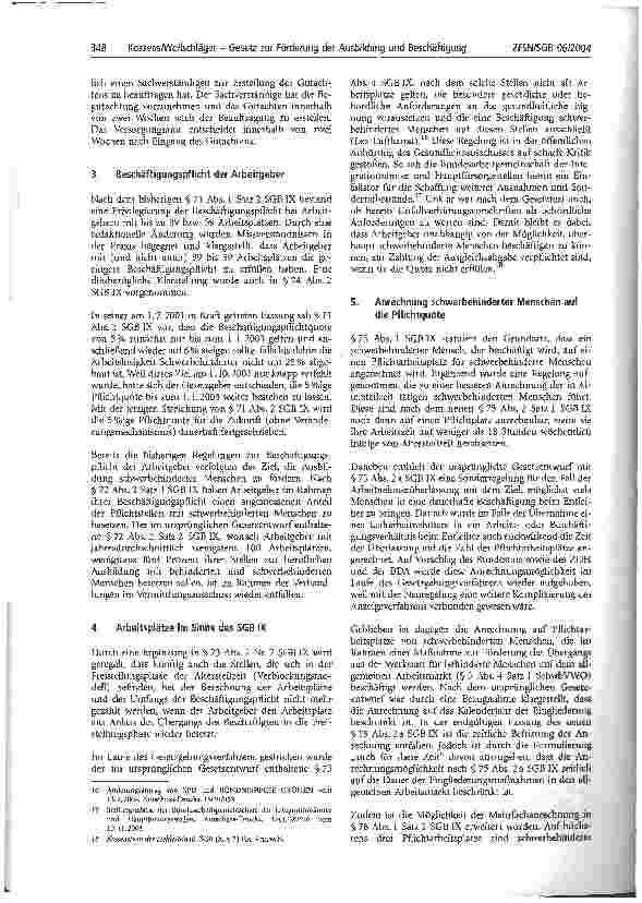 Vorschauseite 3: Gesetz zur Förderung der Ausbildung und Beschäftigung schwerbehinderter Menschen