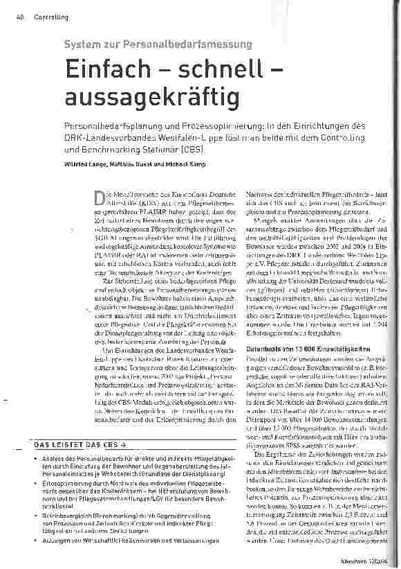 Vorschauseite 1: System zur PersonalbedarfsmessungEinfach-schnell-aussagekräftig