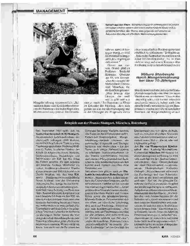 Vorschauseite 3: Leichte Kost -schwere Folgen - MANGELERNAHRUNG