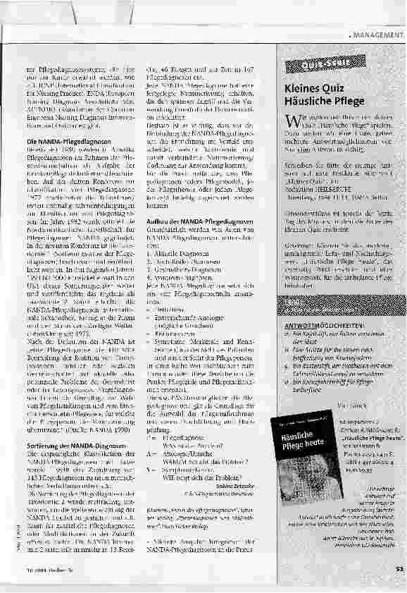 Vorschauseite 2: Pflegediagnosen. Wozu braucht man sie?