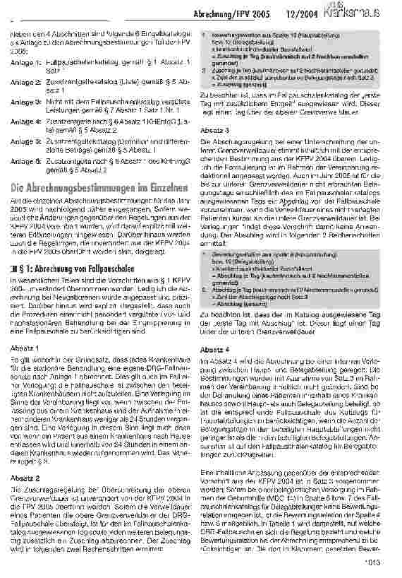 Vorschauseite 2: Abrechnung nach der FPV 2005