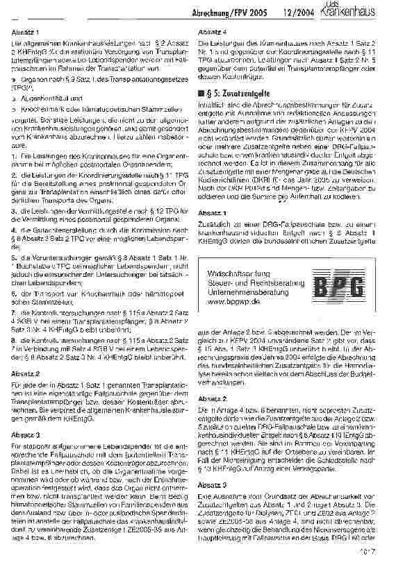 Vorschauseite 6: Abrechnung nach der FPV 2005