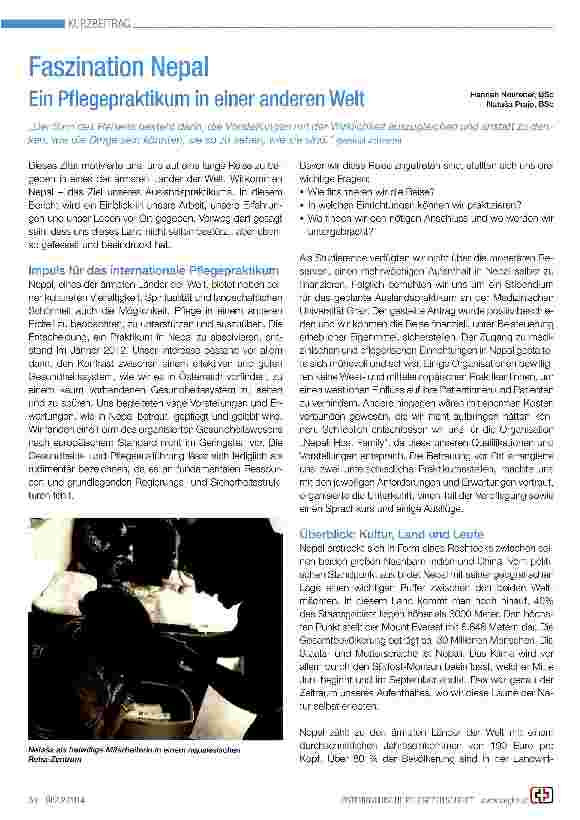 Vorschauseite 1: Faszination NepalEin Pflegepraktikum in einer anderen Welt