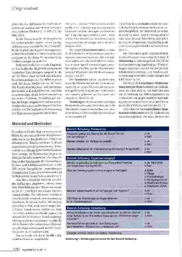 Vorschauseite 3: Das Audit als Instrument zur Bewertung des Hygiene-managementsystems von medizinischen Einrichtungen