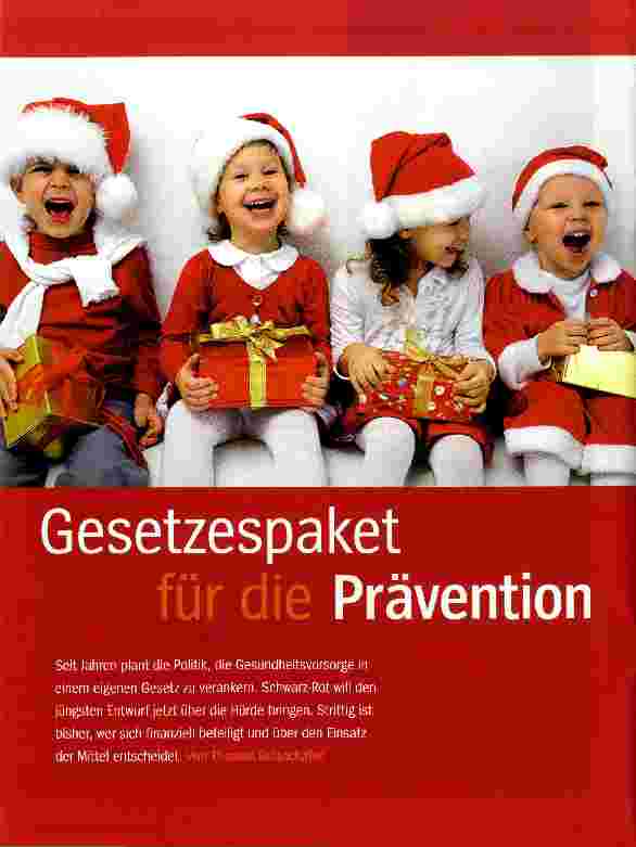 Vorschauseite 1: Gesetzespaket für die Prävention
