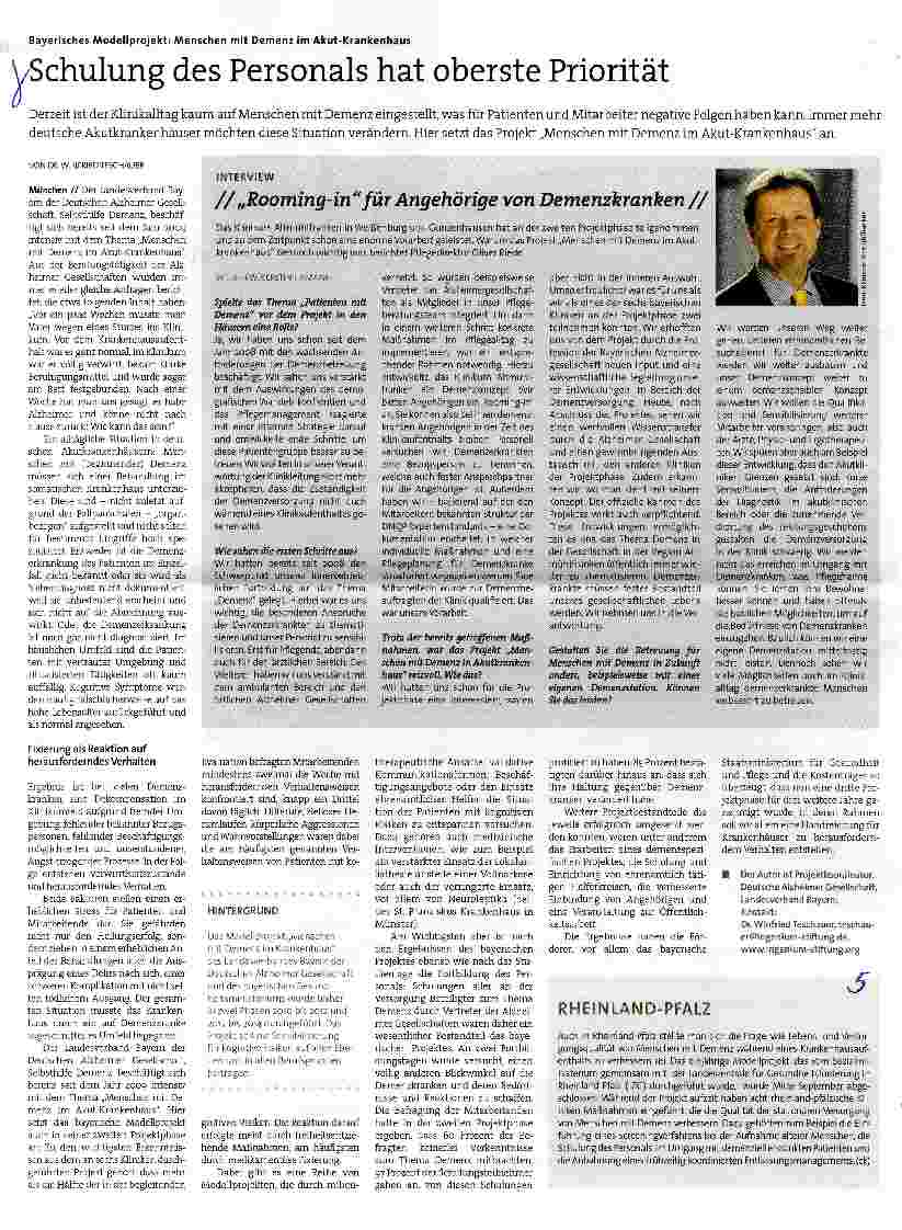 Vorschauseite 1: Schulung des Personals hat oberste Priorität