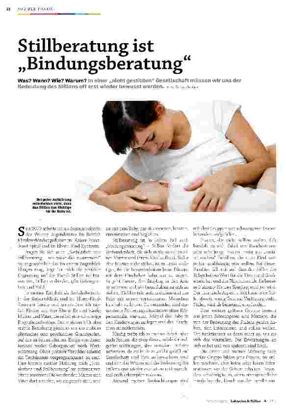 Vorschauseite 1: Stillberatung ist „Bindungsberatung