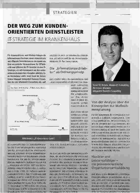 Vorschauseite 1: DER WEG ZUM KUNDENORIENTIERTEN DIENSTLEISTERIT-STRATEGIE IM KRANKENHAUS