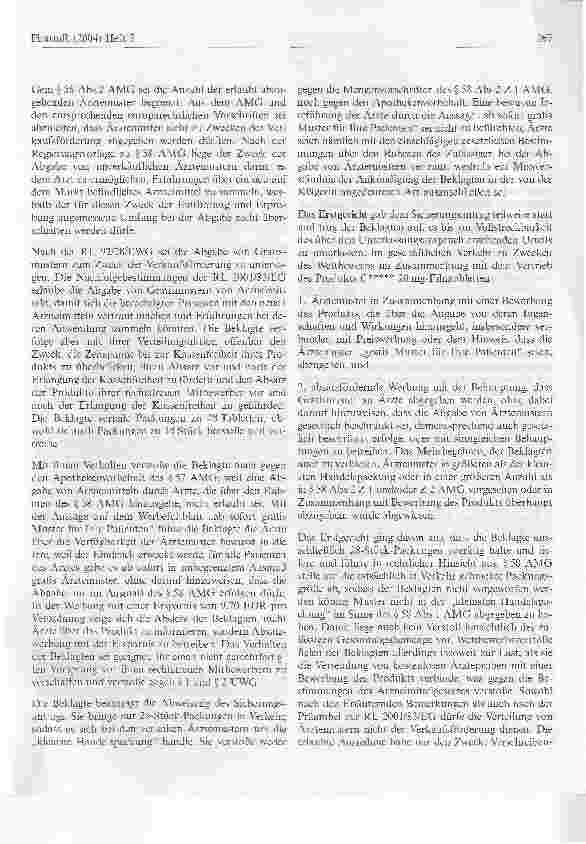Vorschauseite 2: Zur Abgabe von ArztemusternFood and Drug Austria