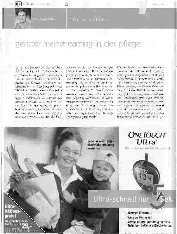 Vorschauseite 1: gender mainstreaming in der pflege