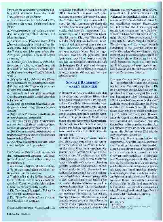 Vorschauseite 3: Pflege in den neuen Ländern Differenzierte Widerspiegelung des Wandels