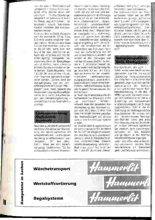 Vorschauseite 2: Wer bringt denn nun die Kohlen in den Keller? Bundespflegesatzverordnung 95: Perfektionierung des Chaos?
