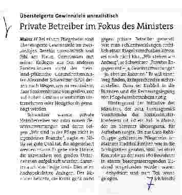 Vorschauseite 1: Private Betreiber im Fokus des Ministers