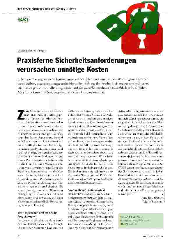 Vorschauseite 1: Praxisferne Sicherheitsanforderungen verursachen unnötige Kosten