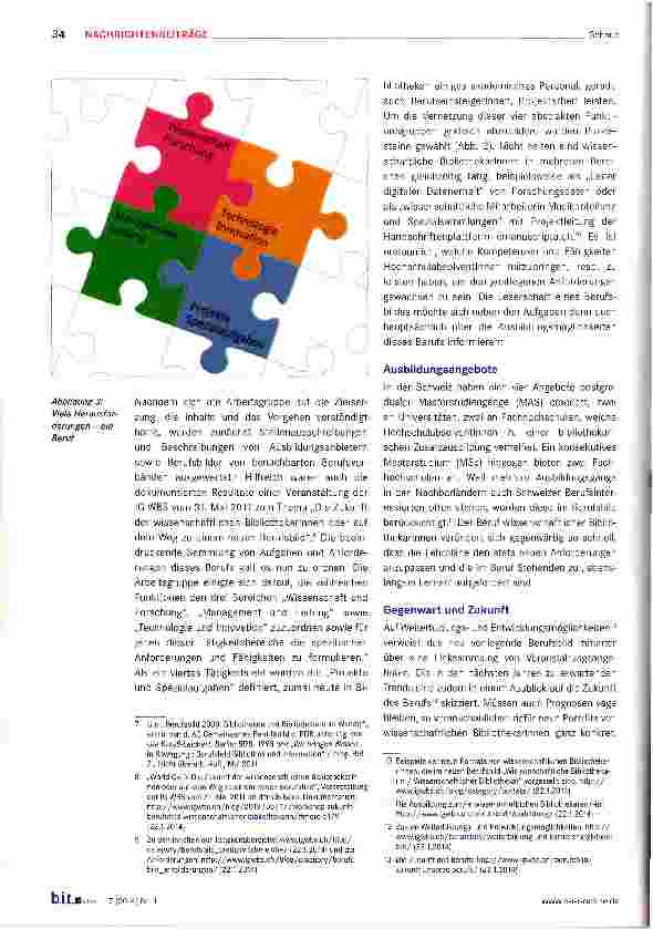 Vorschauseite 3: Das neue Berufsbild für die wissenschaftlichen Bibliothekarinnen der Schweiz