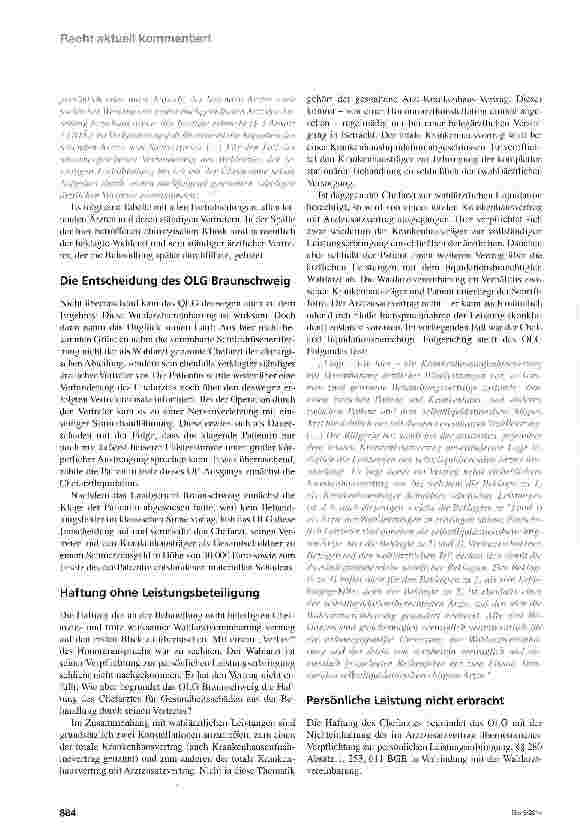 Vorschauseite 2: Wahlarzt trägt Risiko für Vertretereinsatz