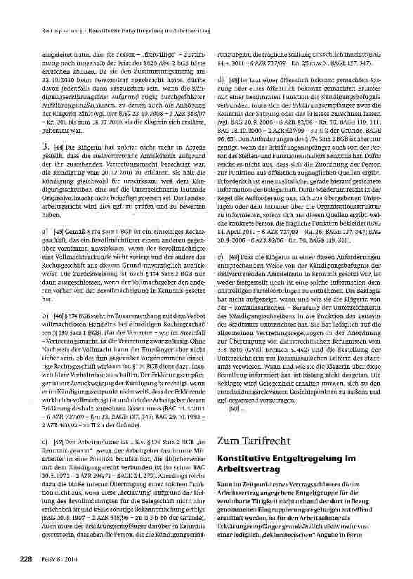 Vorschauseite 1: Konstitutive Entgeltregelung im Arbeitsvertrag