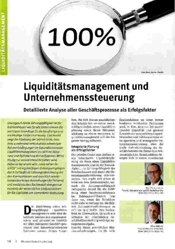 Vorschauseite 1: Liquiditätsmanagement und Unternehmenssteuerung