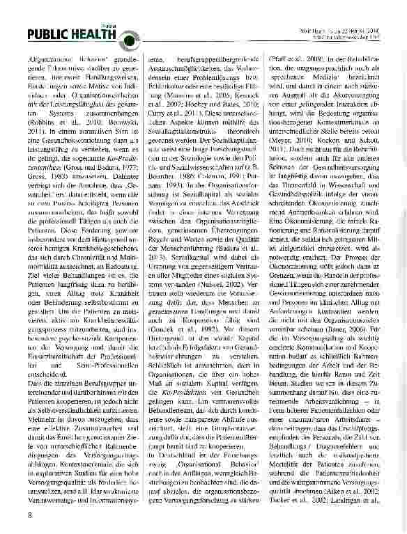 Vorschauseite 2: Organisation und Versorgungsqualität