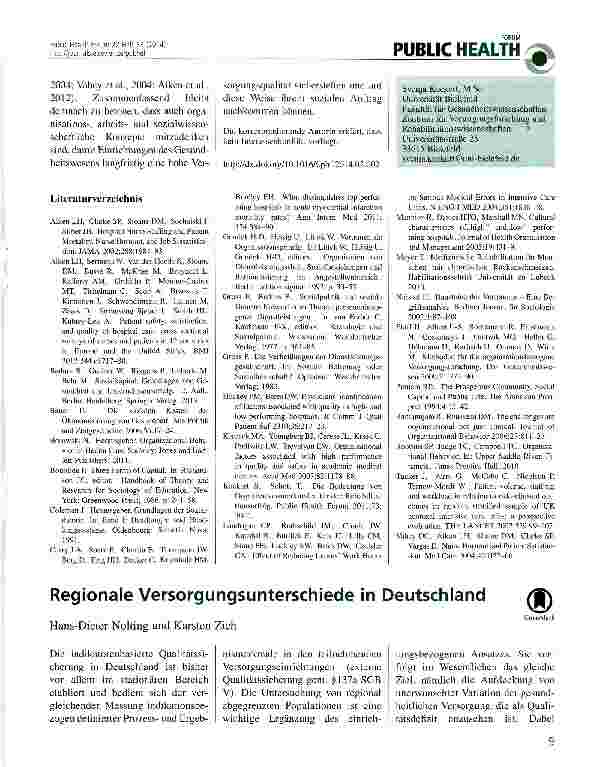 Vorschauseite 3: Organisation und Versorgungsqualität