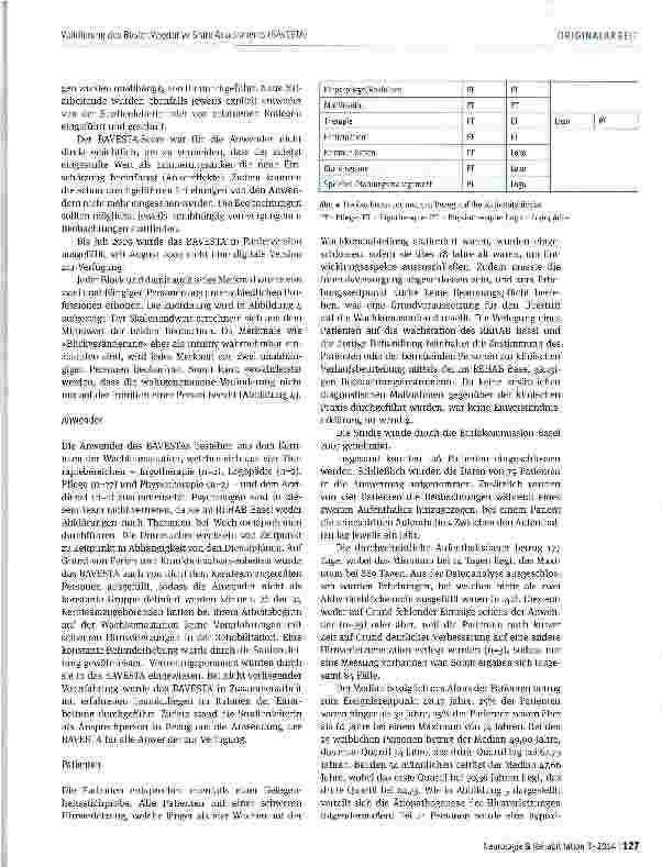 Vorschauseite 5: Verlaufsbeobachtung von Wachkomapatienten -Validierung des Basler Vegetative State Assessments (BAVESTA)