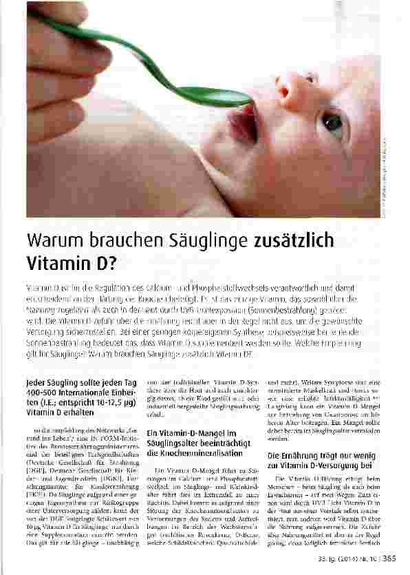 Vorschauseite 1: Warum brauchen Säuglinge zusätzlich Vitamin D?