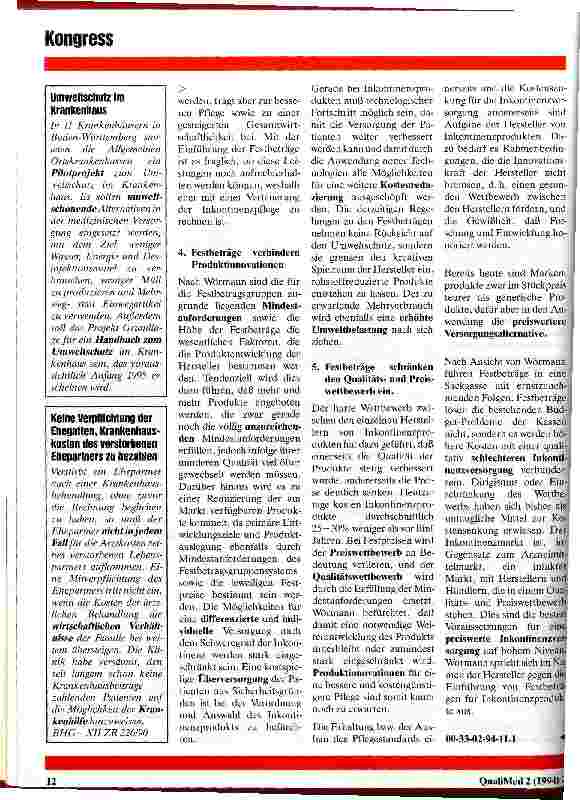 Vorschauseite 2: Qualitätsstandard und Qualitätssicherung für Inkontinenzhilfen