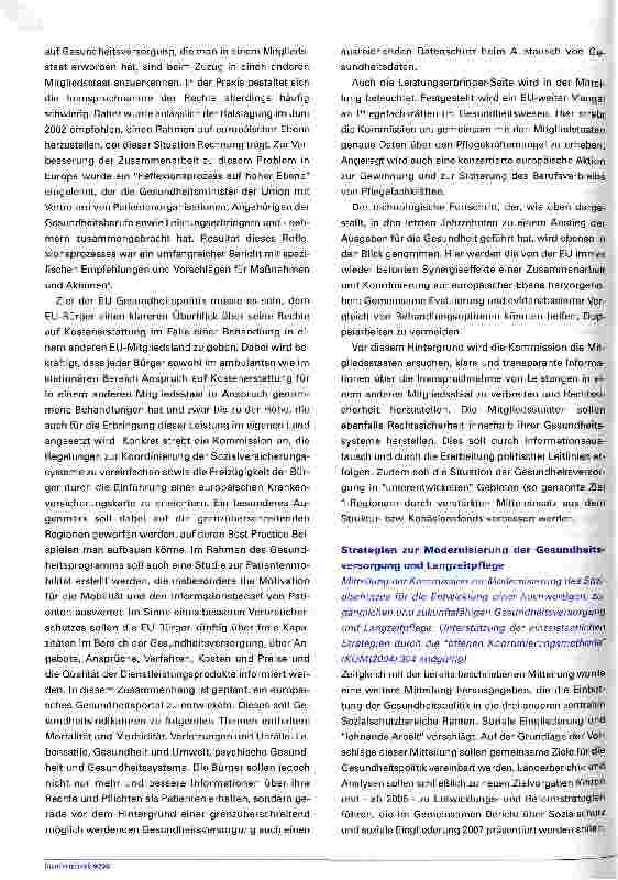 Vorschauseite 4: Gesundheitspolitik im AufwindHerausforderungen in der EU der 25