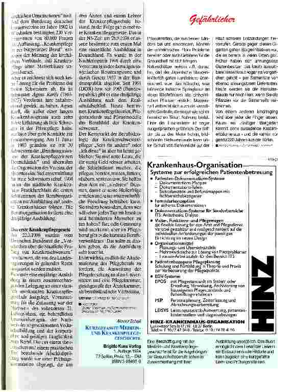 Vorschauseite 2: Zur Geschichte der Krankenpflege 2. Teil Älteste Form der Heilkunst