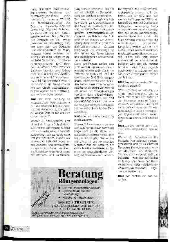 Vorschauseite 2: Durchstarten in das fünfte Jahrzehnt Große Pläne für das Deutsche Krankenhausinstitut Interview