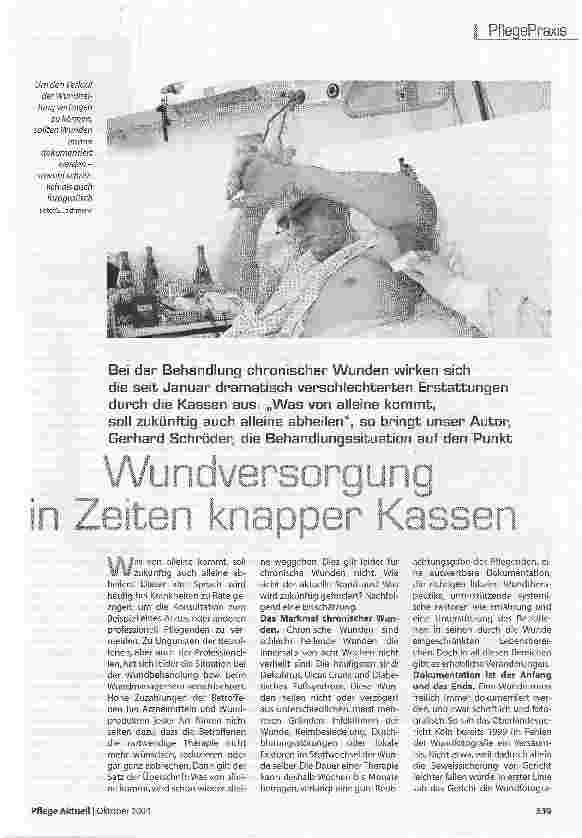 Vorschauseite 1: Wundversorgung in Zeiten knapper Kassen